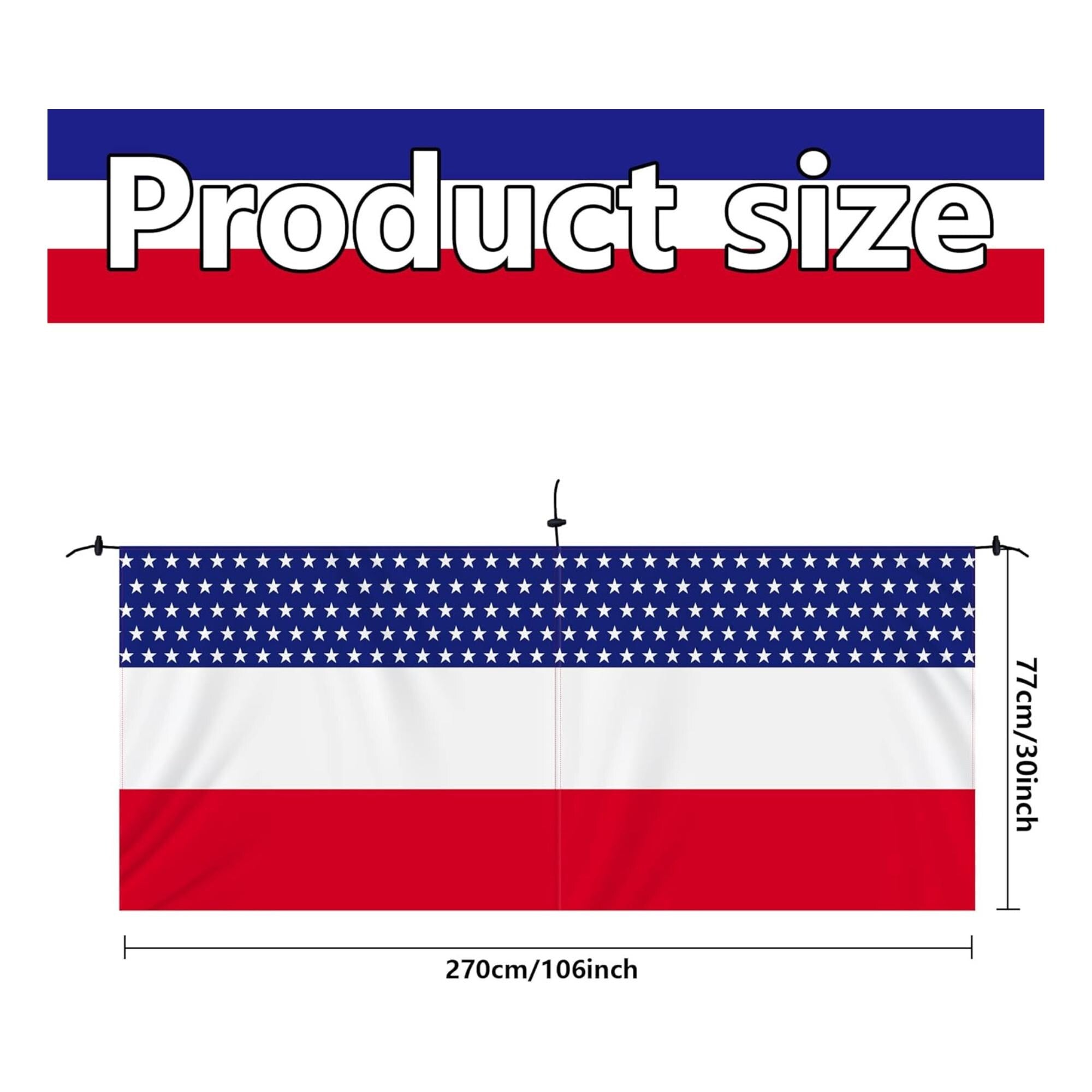 2 Piece Patriotic Bunting Banner for Outdoor Fourth of July Party Decor