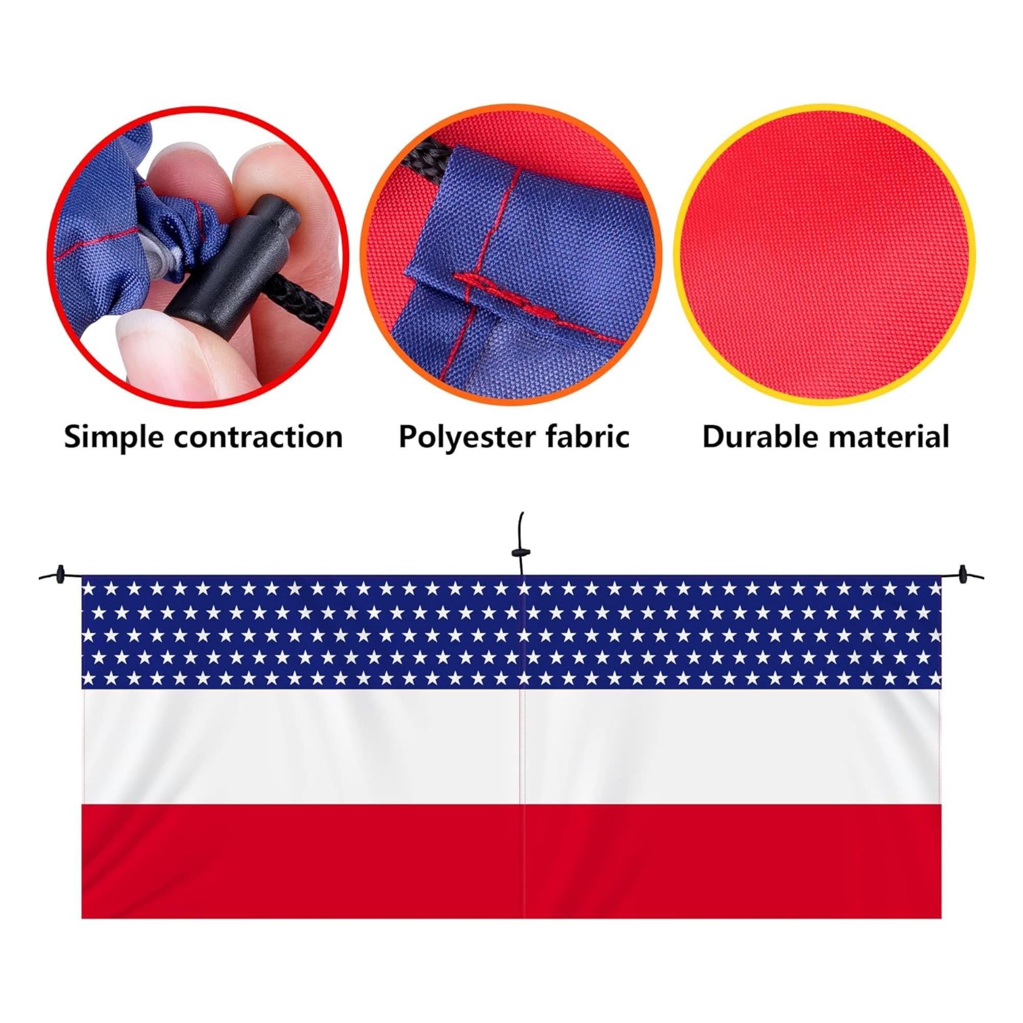2 Piece Patriotic Bunting Banner for Outdoor Fourth of July Party Decor