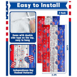 Red White Blue Foil Fringe Curtains Set for Patriotic Party Backdrop Decor