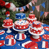 50 Count Red White Blue Star Napkins for Patriotic Party Table Decor