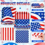 72 Piece Patriotic Plates and Napkins Set for Party Table Decorations
