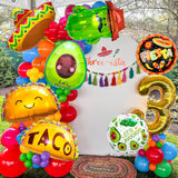 7PCS Mexican Fiesta Balloon Set Taco Avocado Cactus Foil Party Decorations Kit