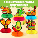 Cinco De Mayo Fiesta Honeycomb Table Centerpiece 8.5in Party Decor Supplies Set
