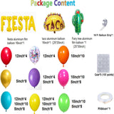 154PCS Fiesta Balloon Arch Kit Cinco De Mayo Taco Cactus Llama Party Decor Set
