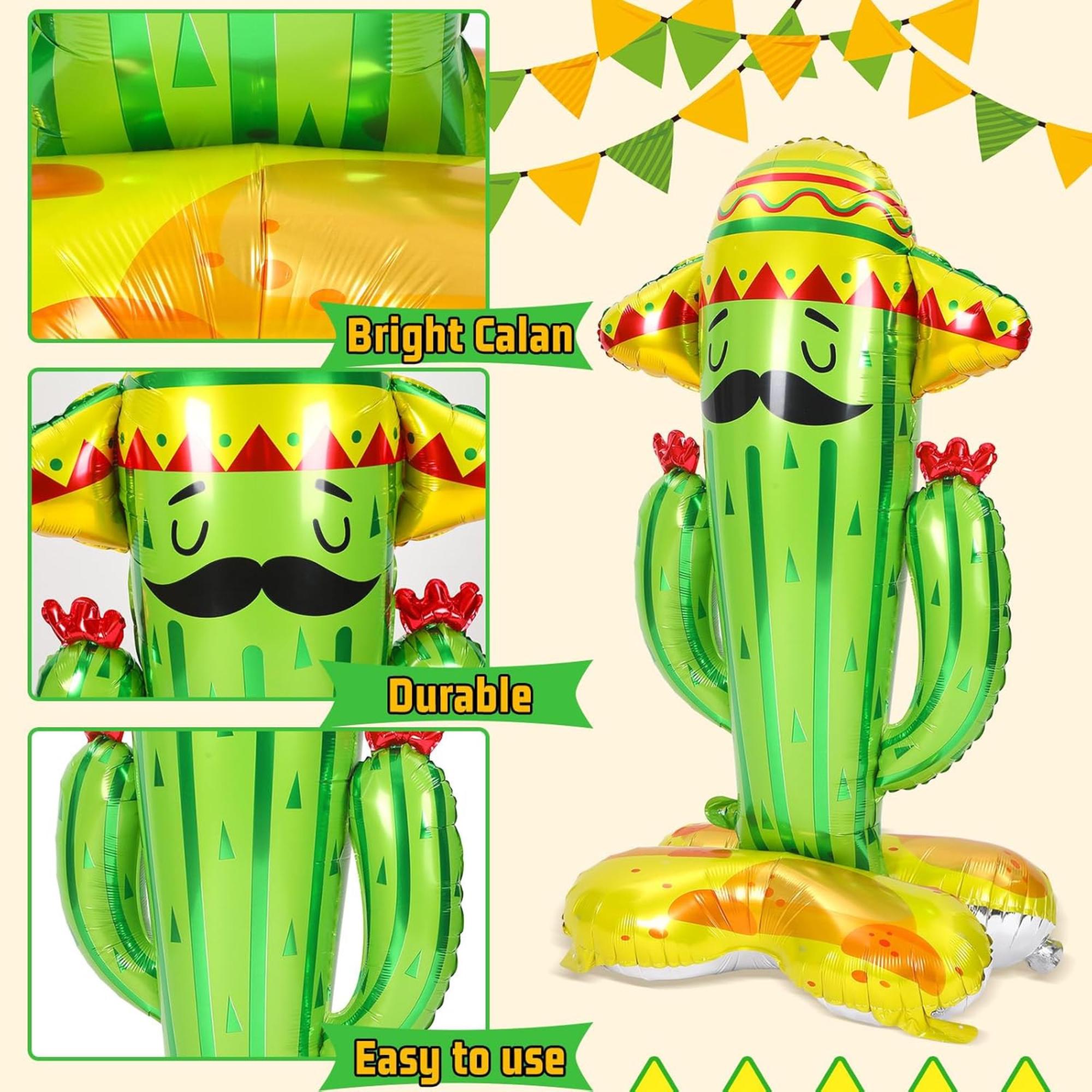 2 Pack 50" Inflatable Cactus Toys Cinco De Mayo Fiesta Party Decoration Props