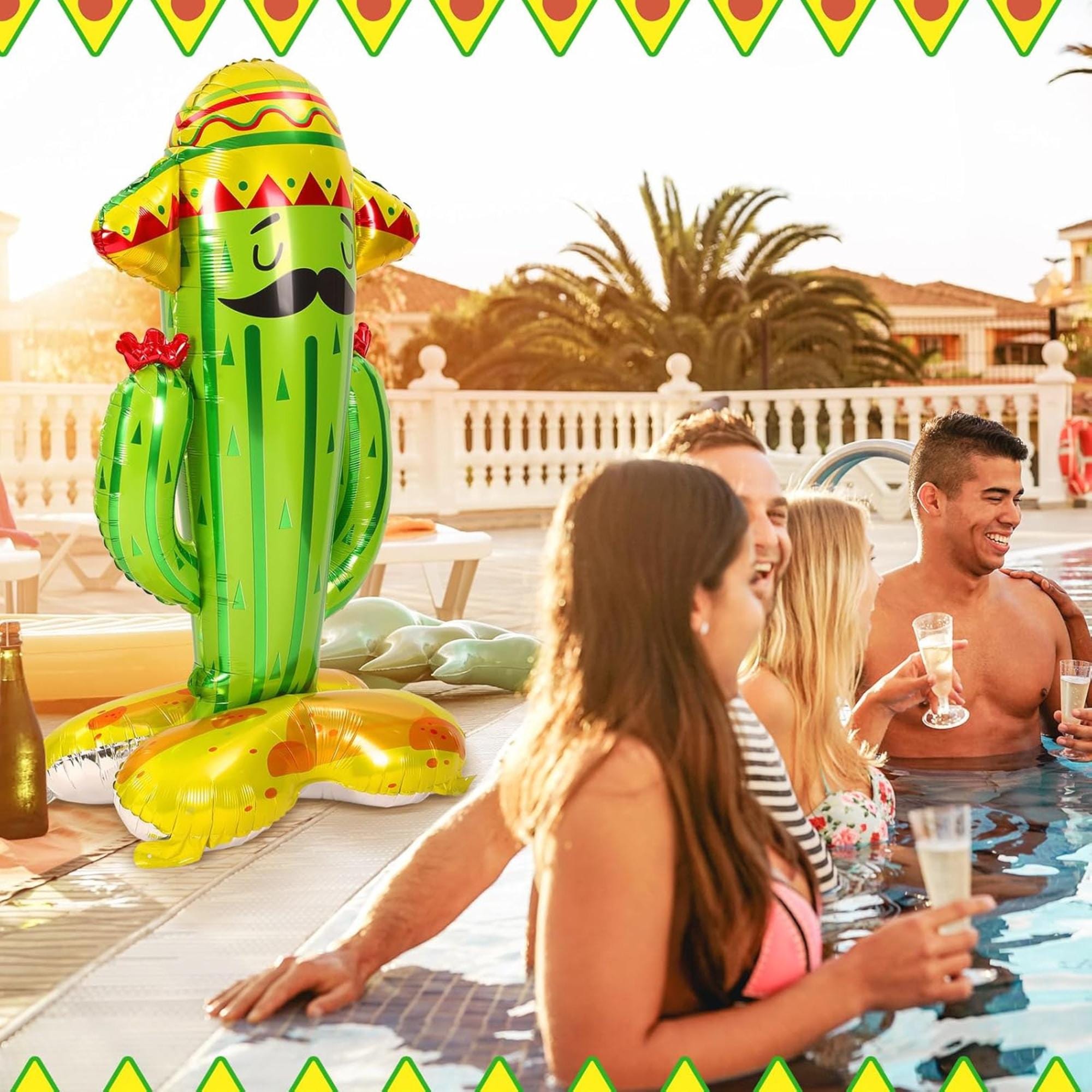 2 Pack 50" Inflatable Cactus Toys Cinco De Mayo Fiesta Party Decoration Props