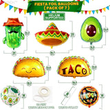 7Pcs Mexican Fiesta Balloon Set Taco Birthday Party Decorations Fiesta Decor Kit