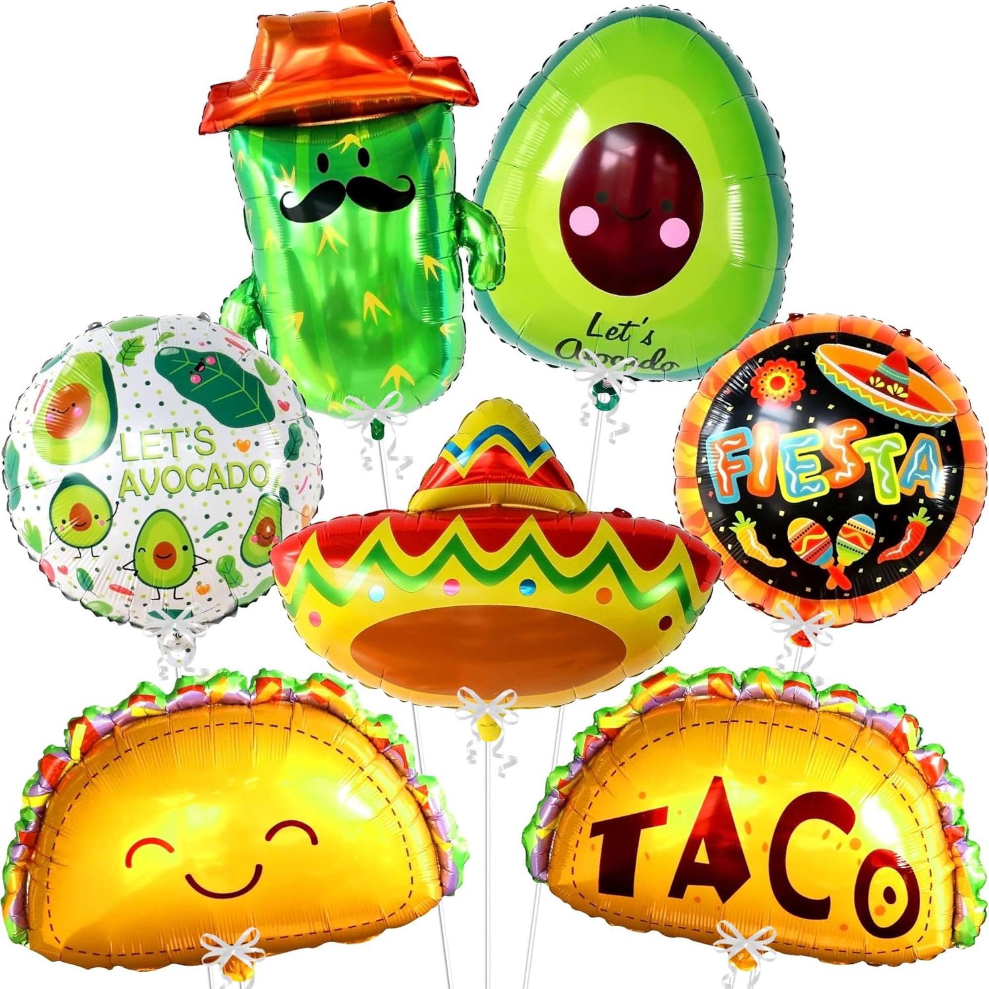 7Pcs Mexican Fiesta Balloon Set Taco Birthday Party Decorations Fiesta Decor Kit