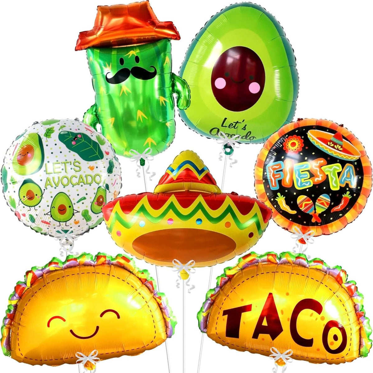 7Pcs Mexican Fiesta Balloon Set Taco Birthday Party Decorations Fiesta Decor Kit