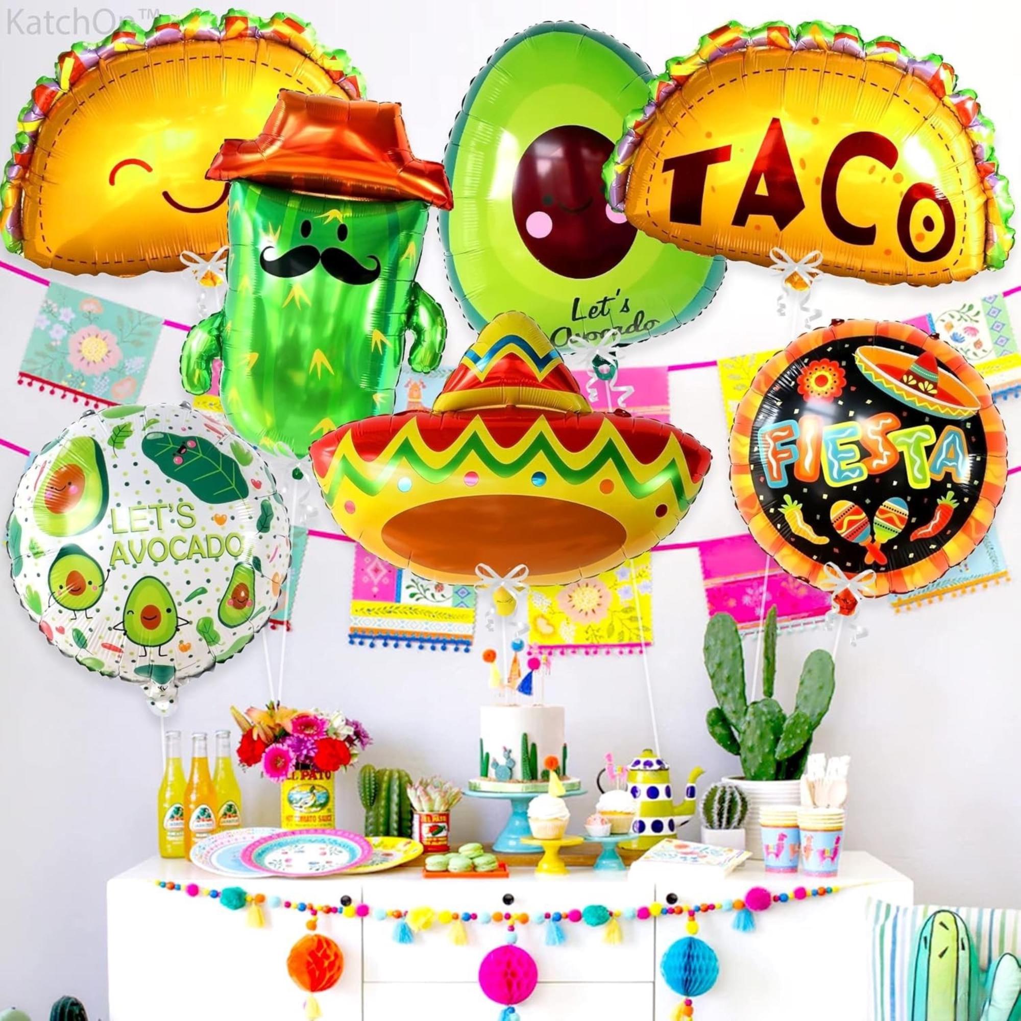 7Pcs Mexican Fiesta Balloon Set Taco Birthday Party Decorations Fiesta Decor Kit