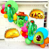 6Pcs Mexican Fiesta Balloons Taco Cactus Cinco De Mayo Party Decorations