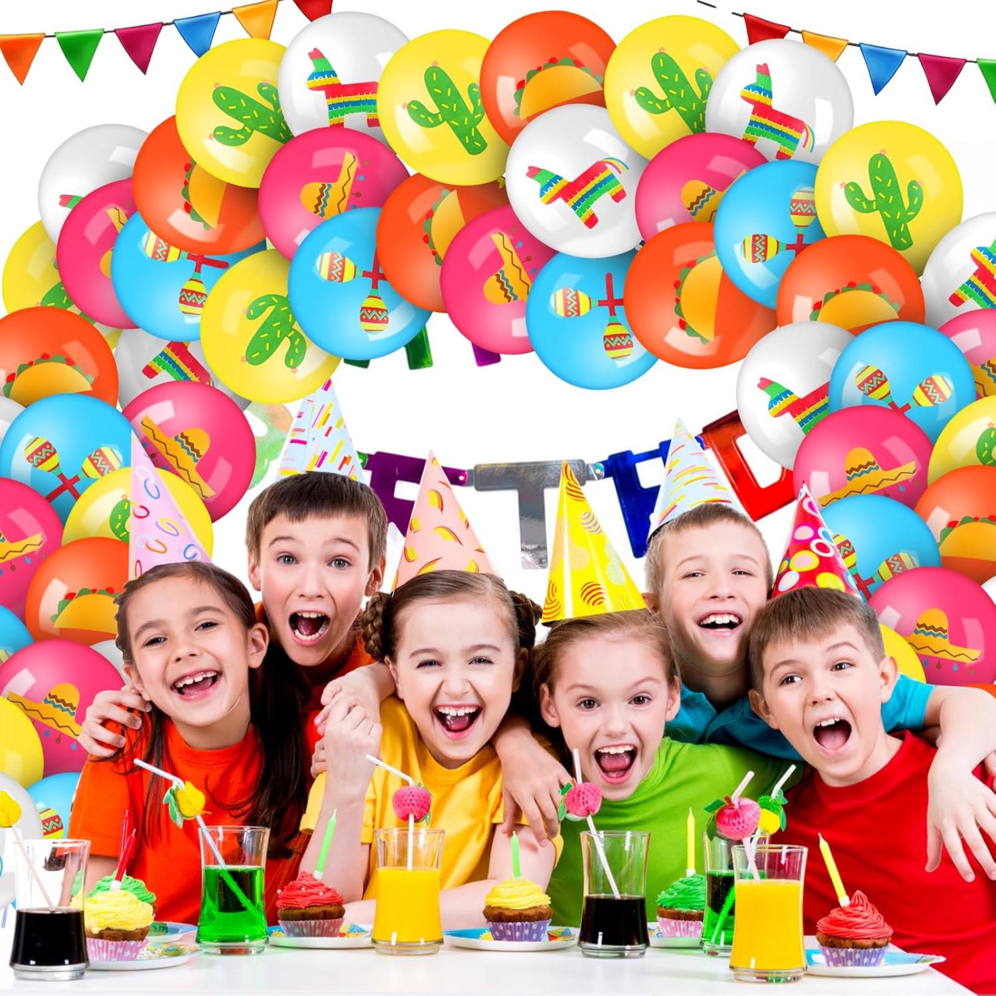 100Pcs Fiesta Latex Balloons Multi Color Cinco De Mayo Mexican Party Decor