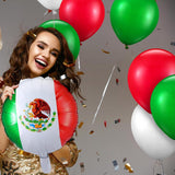 100Pcs Mexican Fiesta Balloons Red Green White Latex Mexico Flag Party Set