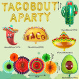 20Pcs Fiesta Balloon Set Taco Cactus Avocado Sombrero Cinco De Mayo Party Kit