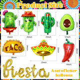 Fiesta Balloon Set Taco Cactus Avocado Sombrero Cinco De Mayo Party Decor Kit