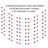 8 Pack Patriotic Star Streamers Banner for Party Hanging Decorations