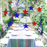 30 Piece Red White Blue Star Swirl Garland for Patriotic Party Decor