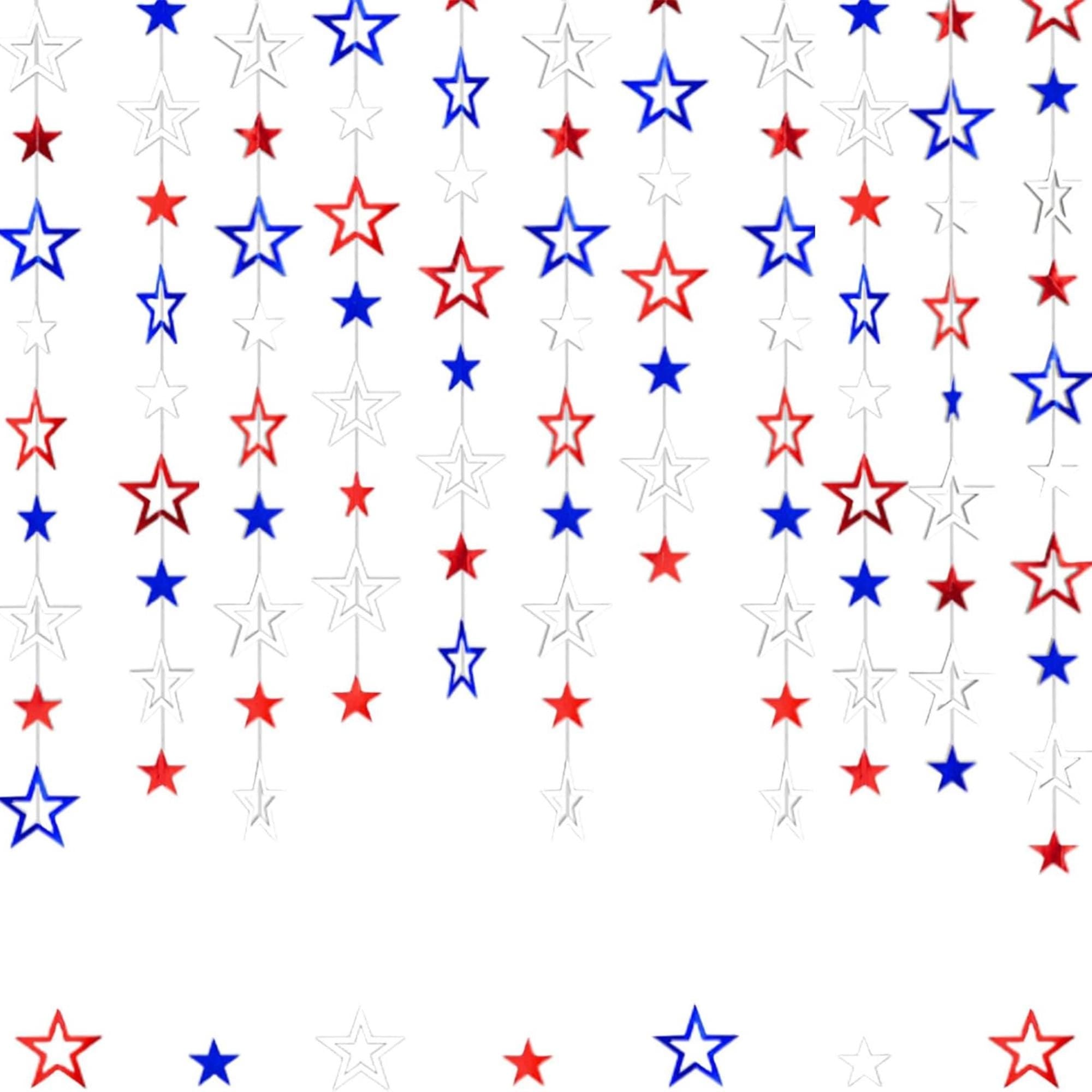 Patriotic Star Streamers Garland Banner for Party Hanging Decorations