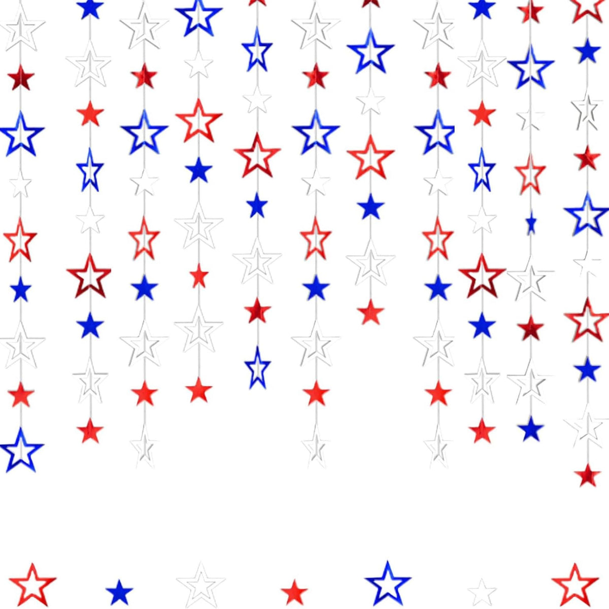Patriotic Star Streamers Garland Banner for Party Hanging Decorations