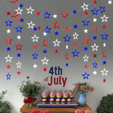 Patriotic Star Streamers Garland Banner for Party Hanging Decorations