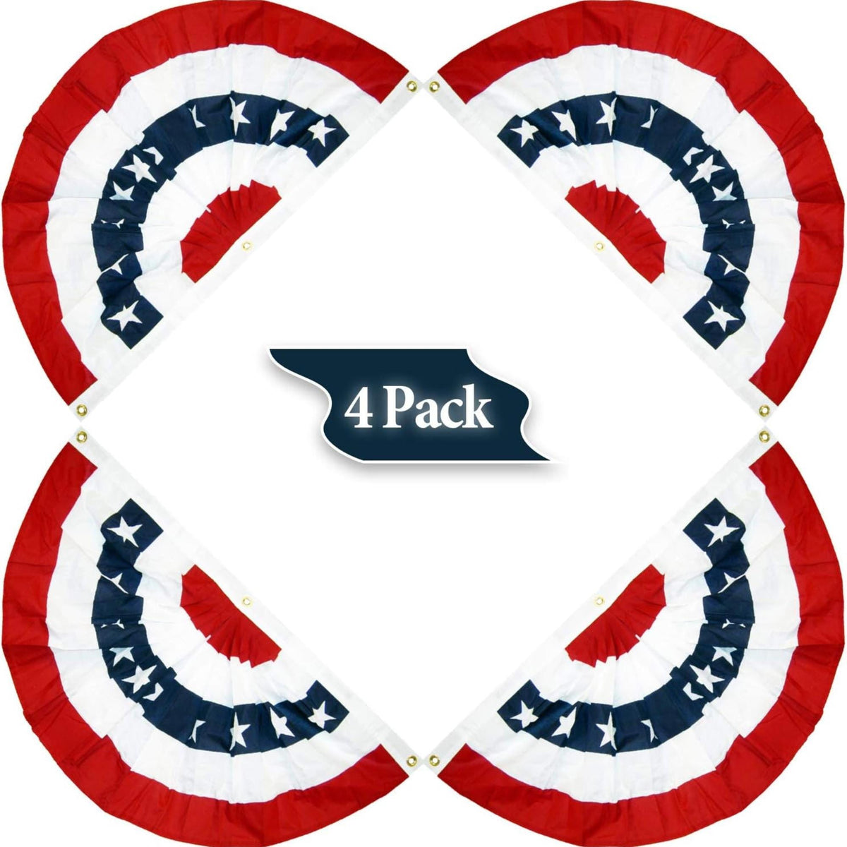 4 Pack Patriotic Pleated Fan Flag Bunting Banner for Party Décor