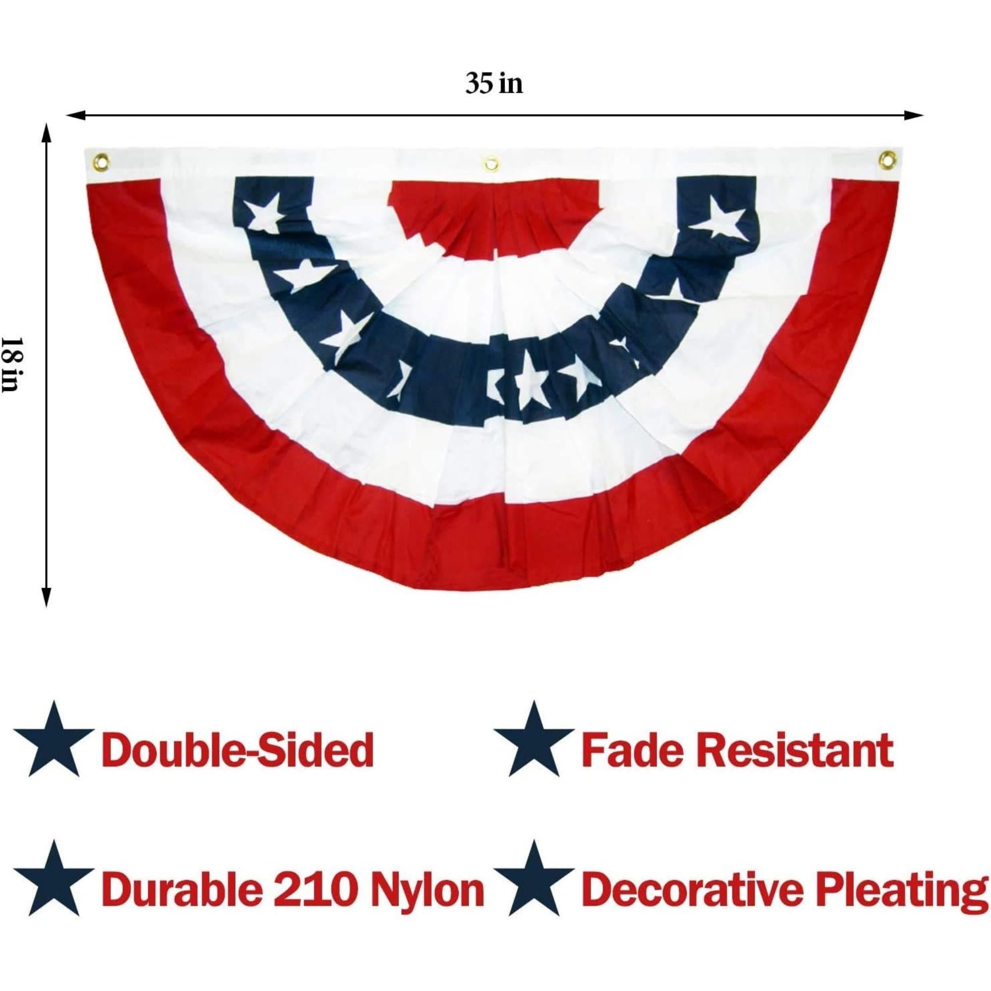 8 Pack Patriotic Pleated Fan Flag Bunting Banner for Party Décor