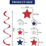 Patriotic Star Swirl Garland Banner Hanging Decorations for Party Décor