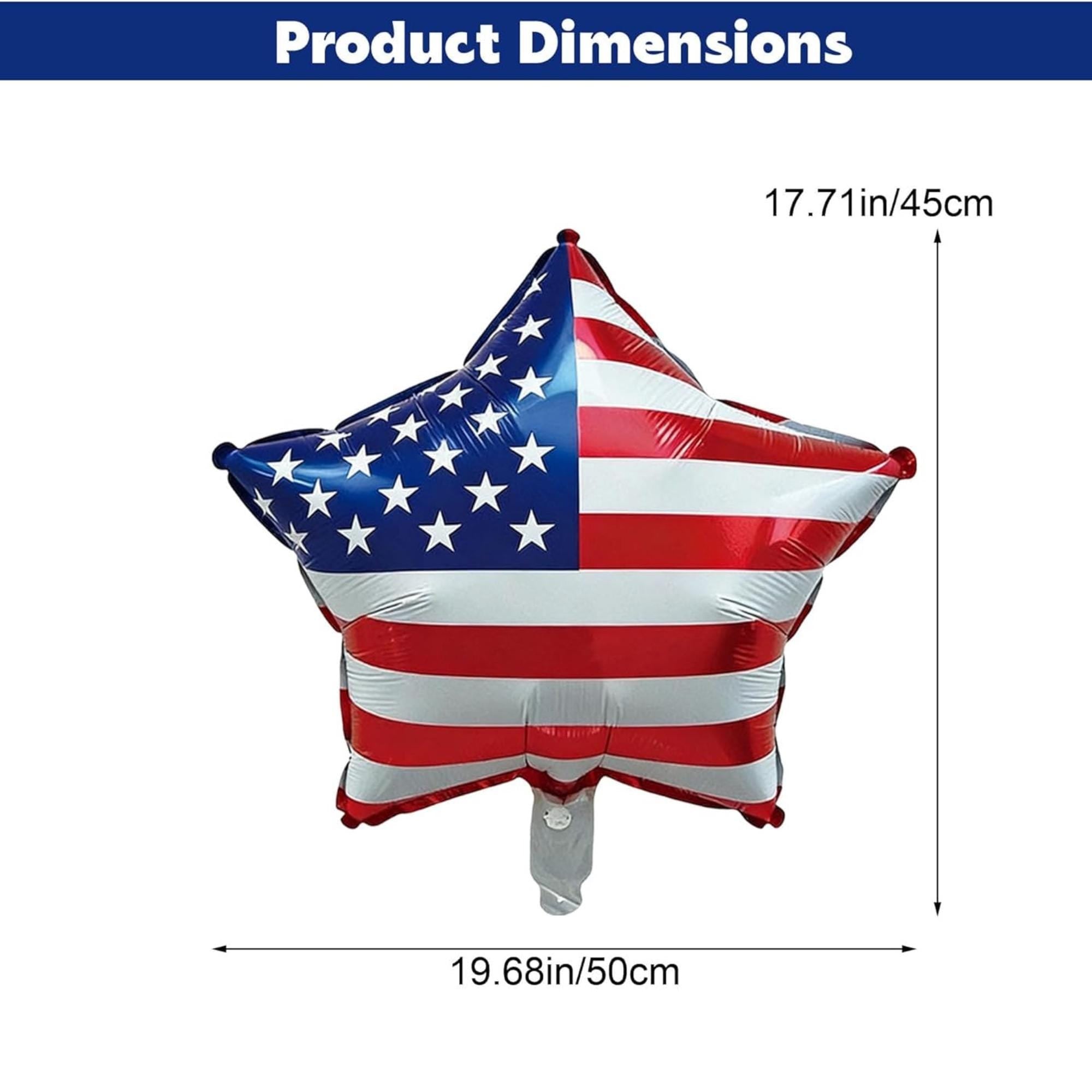 10 Piece Patriotic Star Foil Balloons Set for Party Decorations