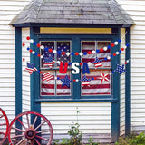 3 Piece Patriotic Felt Garland Banner with Star and Pom Bunting
