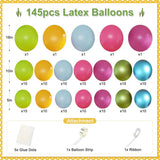145Pcs Fiesta Balloon Arch Kit Rainbow Cinco De Mayo Party Garland Decor