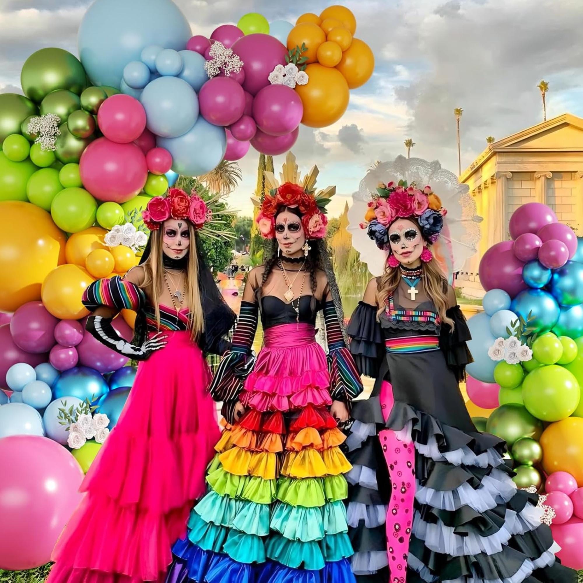 145Pcs Fiesta Balloon Arch Kit Rainbow Cinco De Mayo Party Garland Decor
