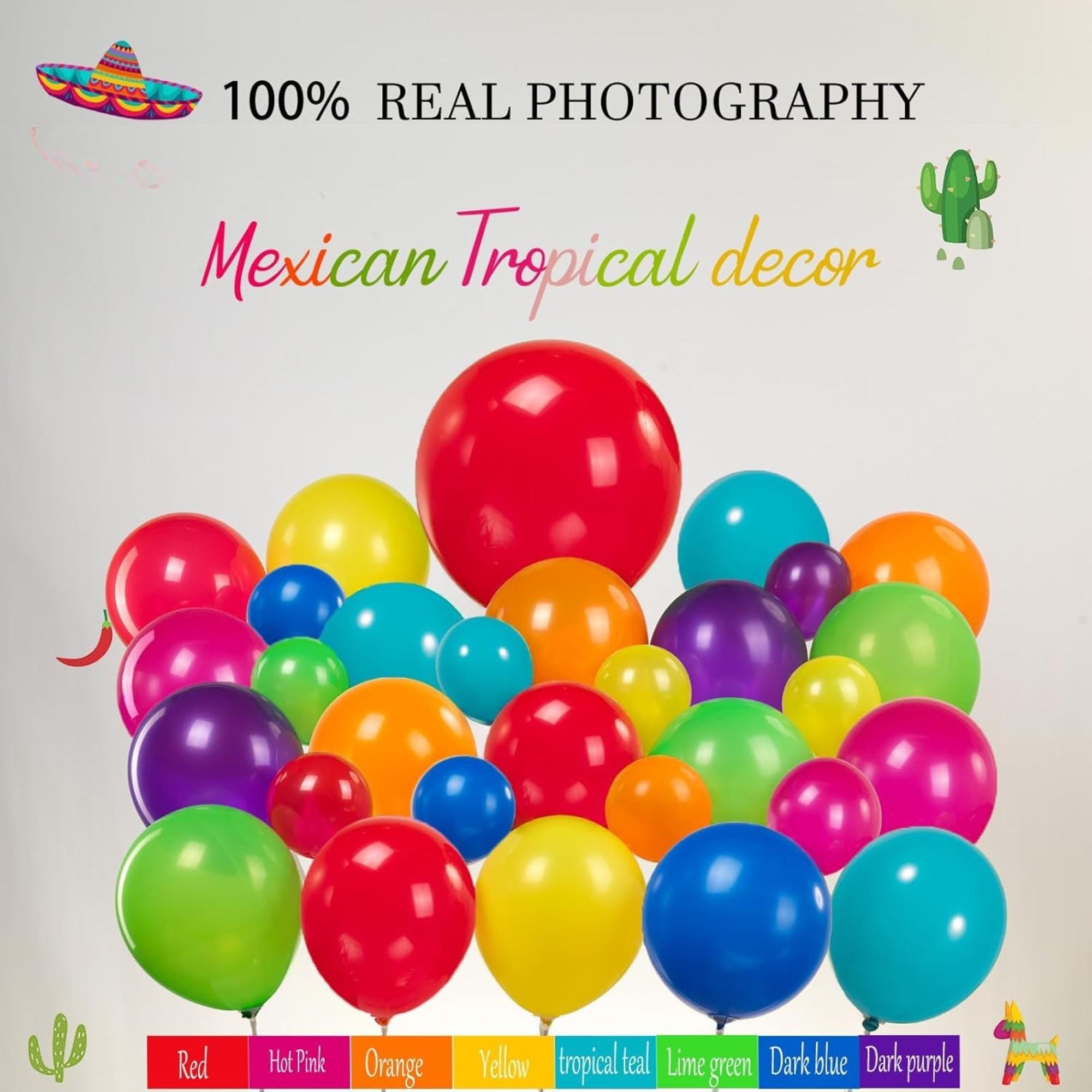 Day of Dead Fiesta Balloon Arch Kit Cactus Taco Sombrero Banner Party Decor