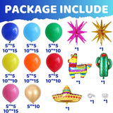 Fiesta Balloon Arch Kit Rainbow Cactus Llama Cinco De Mayo Party Decor
