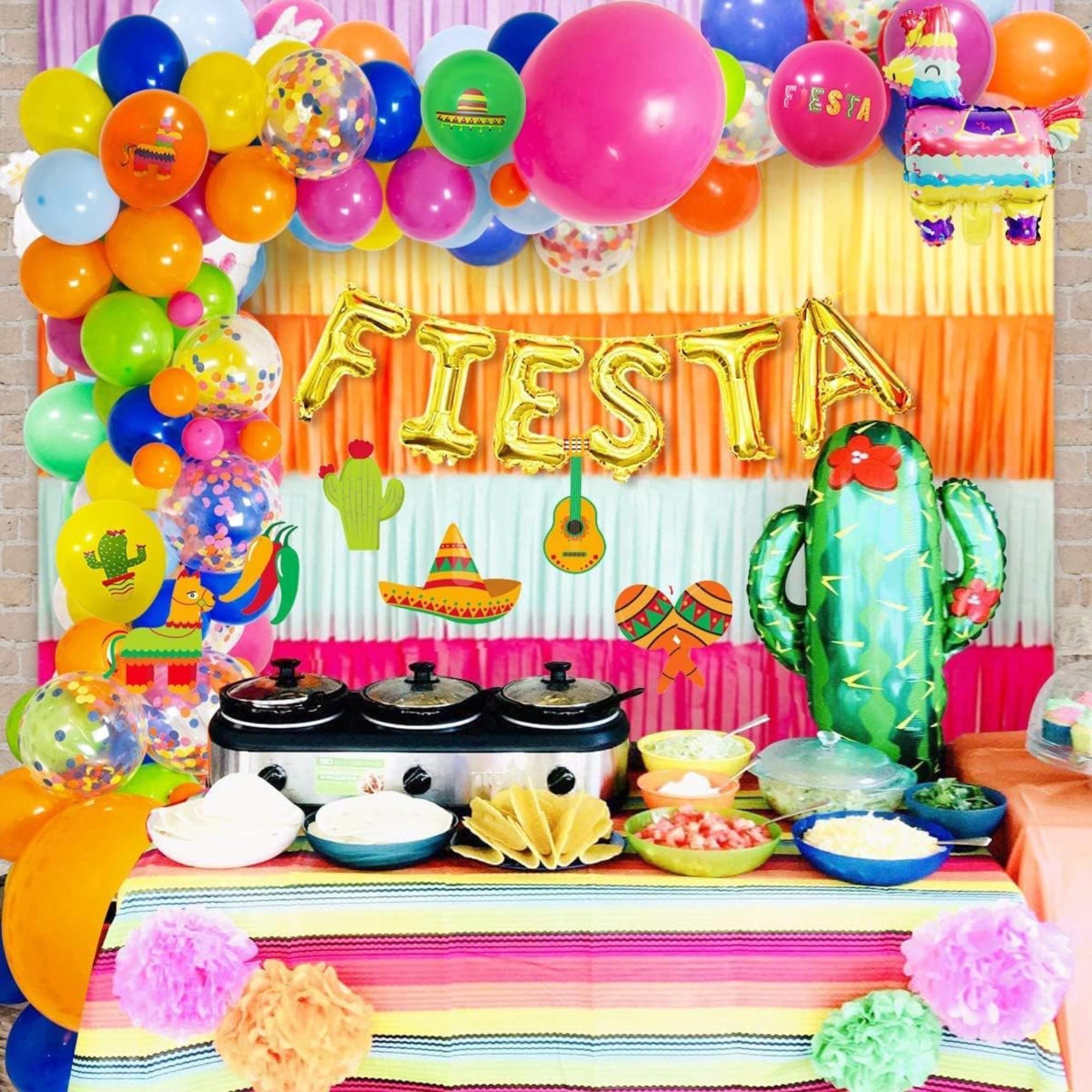 Fiesta Balloon Arch Kit Taco Cactus Llama Swirls Cinco De Mayo Party Decor Set