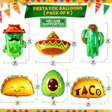13Pcs Cinco De Mayo Fiesta Decorations Taco Bar Cactus Balloon Party Set Kit