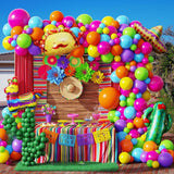 138Pcs Fiesta Balloon Arch Kit Llama Sombrero Taco Cactus Cinco De Mayo Decor