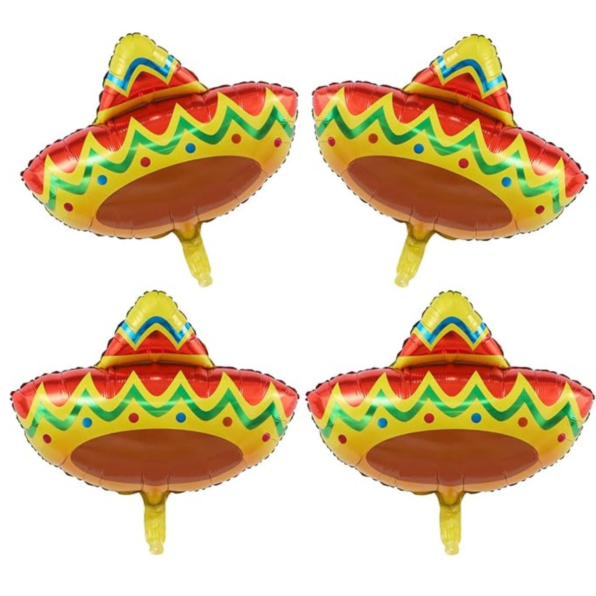 4PCS 27 Inch Fiesta Sombrero Balloons Cinco De Mayo Taco Party Decor Set
