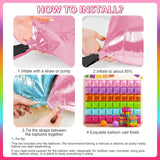 50Pcs Fiesta Balloon Wall Backdrop Rainbow Square Cinco De Mayo Party Decor Kit