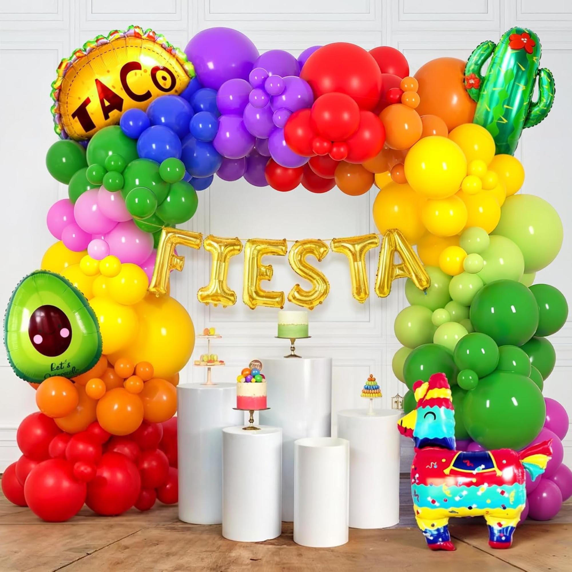 105Pcs Fiesta Balloon Arch Kit Cinco De Mayo Taco Party Decorations Set Decor