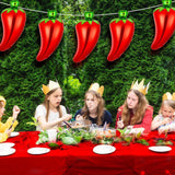 12Pcs Chili Pepper Balloons Fiesta Decorations Mexican Party Foil Balloon Set
