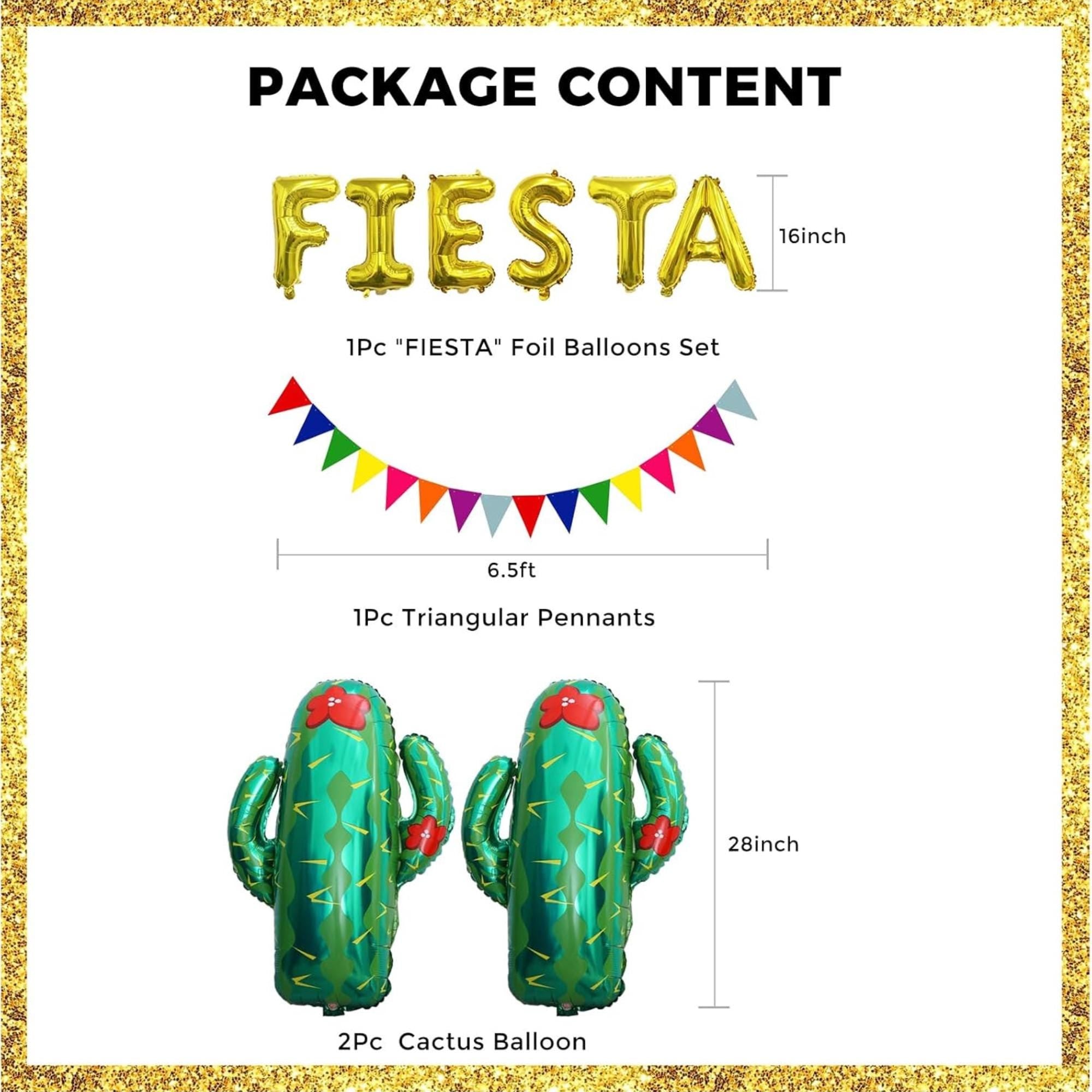 Fiesta Party Decorations Taco Balloons Cinco De Mayo Mexican Birthday Decor