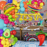 173Pcs Fiesta Balloon Arch Kit Cactus Taco Cinco De Mayo Party Decorations Set
