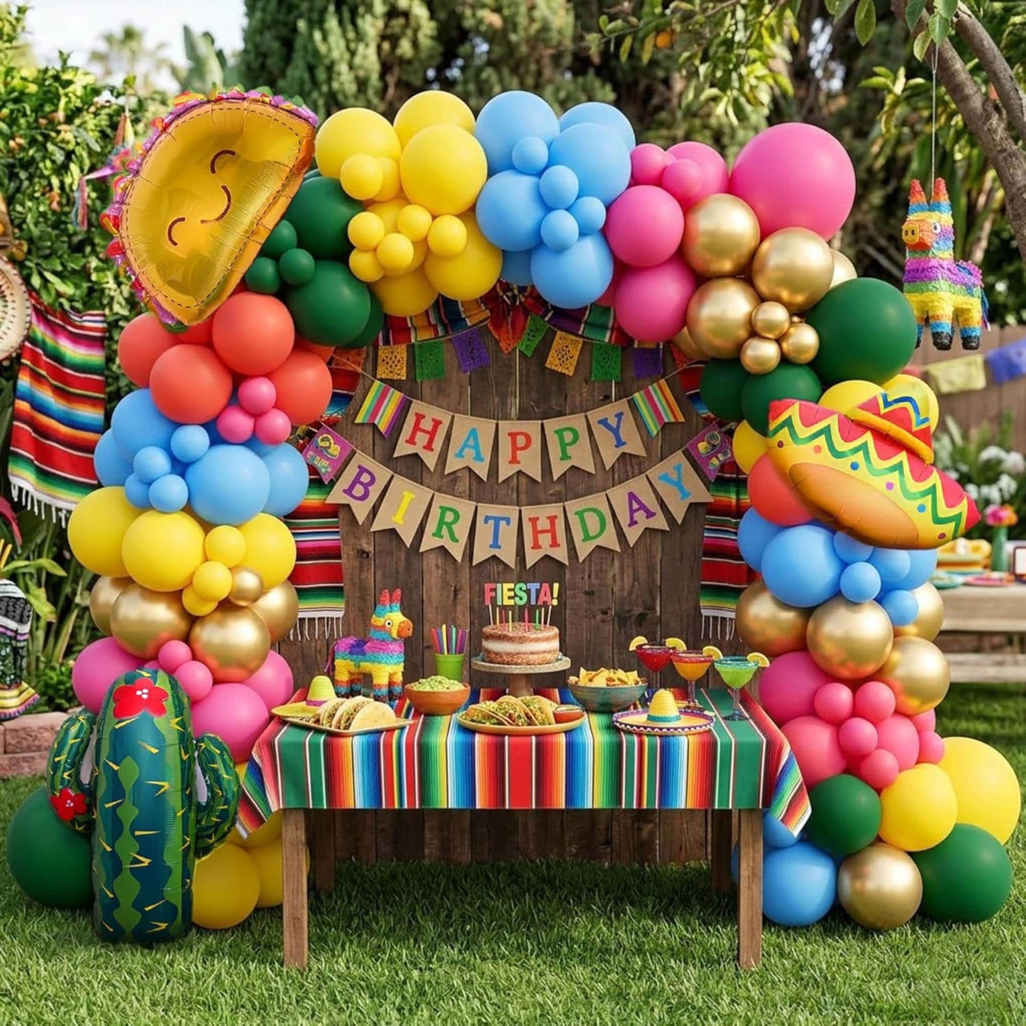 Cinco De Mayo Fiesta Balloon Arch Kit Cactus Mexican Hat Birthday Party Decor