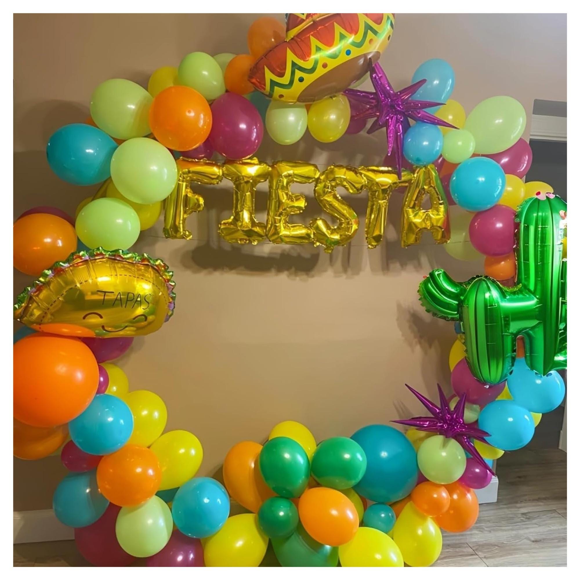100Pcs Fiesta Balloon Arch Kit Llama Sombrero Rainbow Cinco De Mayo Party Decor
