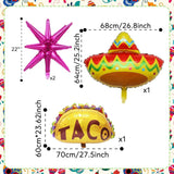 100Pcs Fiesta Balloon Arch Kit Llama Sombrero Rainbow Cinco De Mayo Party Decor