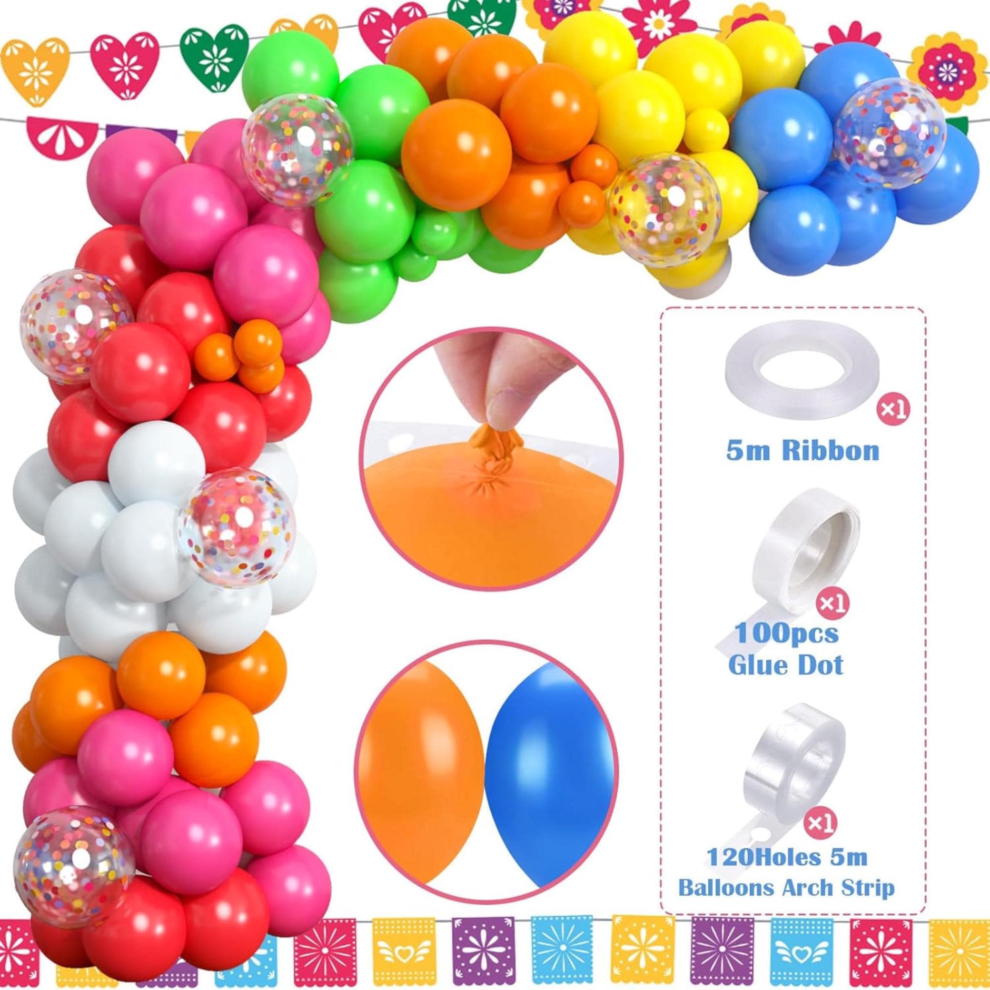 Fiesta Balloon Arch Kit Cinco De Mayo Taco Sombrero Party Decor Set Backdrop