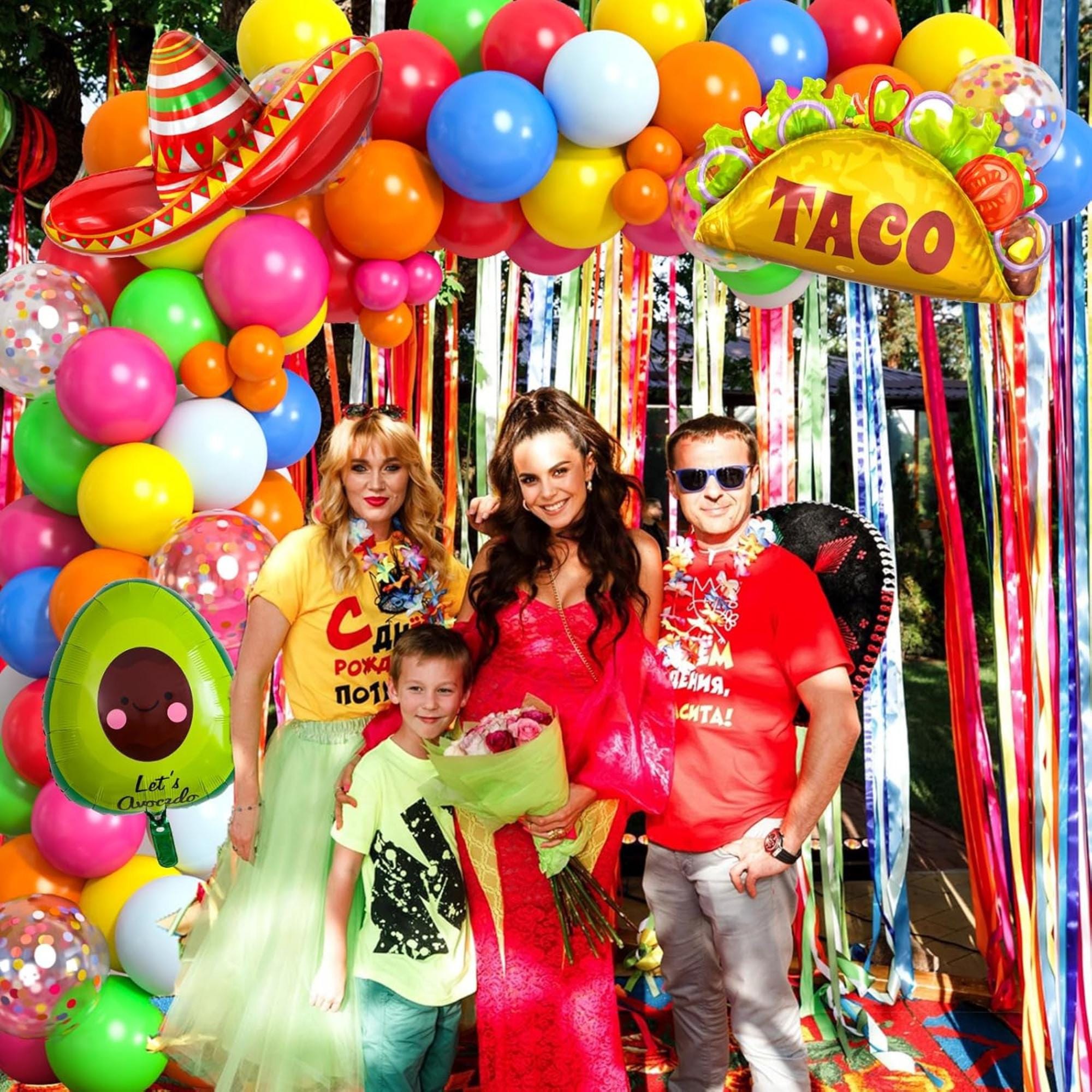Fiesta Balloon Arch Kit Cinco De Mayo Taco Sombrero Party Decor Set Backdrop