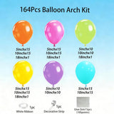 164Pcs Fiesta Pastel Balloon Arch Kit Cinco De Mayo Taco Party Decor Set