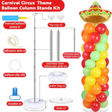 2 Set Fiesta Balloon Column Stand Kit 102 Balloons Cactus Sombrero Party