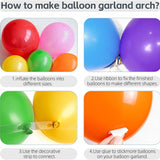 139Pcs Rainbow Balloon Arch Kit Colorful Fiesta Cinco De Mayo Party Decor Set